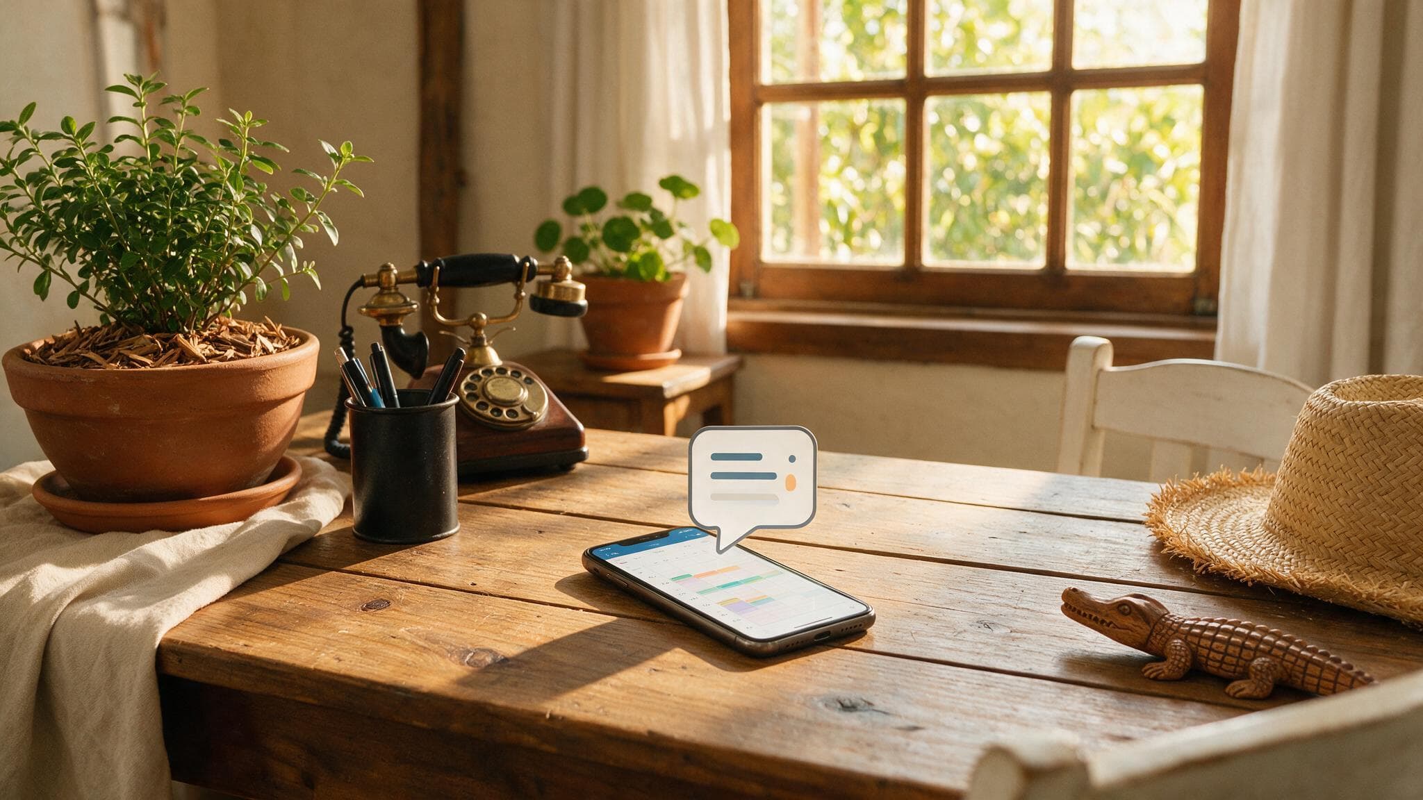 Celular reunindo o atendimento e a agenda do negócio